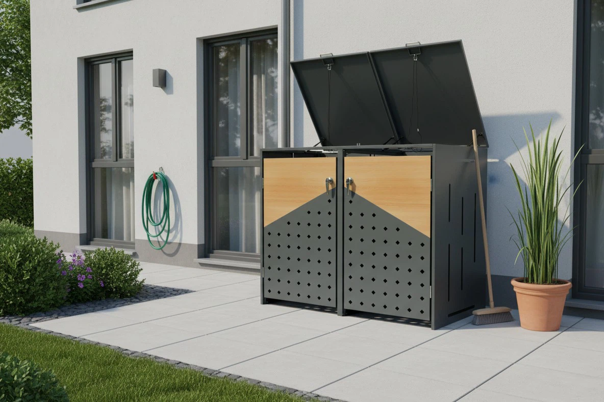 2 Garbage Can Storage 2 Garbage Can Storage